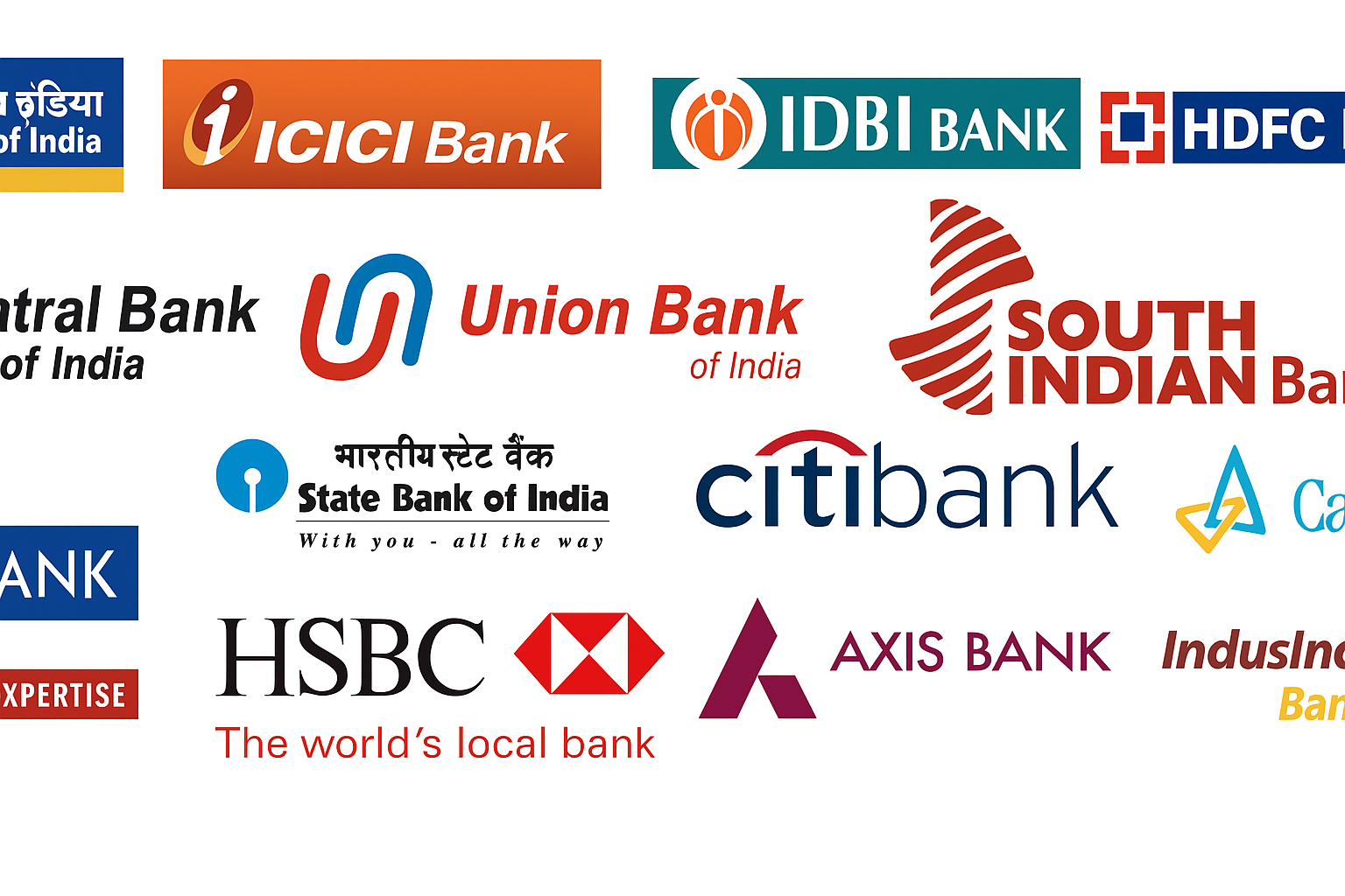 Our Banking Partners including HDFC, ICICI, Axis Bank and more